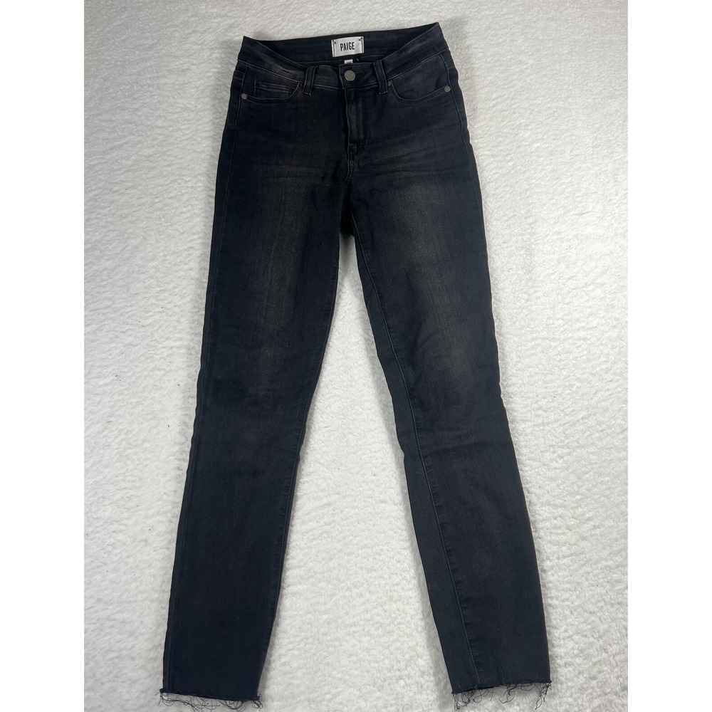 Paige Hoxton Ankle Jeans Mid Rise Stretch Denim Dark Wash Womens Size 24 (24x27)